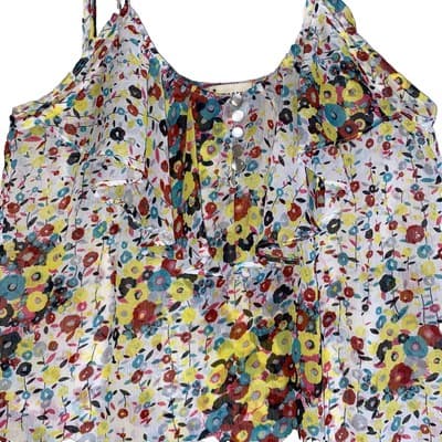 Twenty One Floral Camisole Butter Yellow Flowy Fairycore Goingout Made In USA - Thumbnail 2
