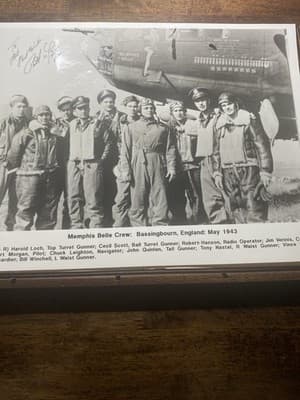 World War II Memphis Belle Crew 11”X 14” Photo Inscription & Signed By Pilot - Thumbnail 4