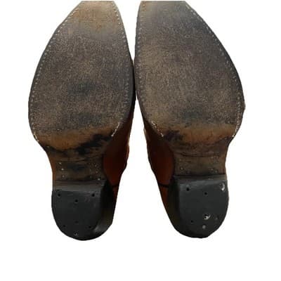 Tony Lama Vintage Cognac Leather Western Cowboy Boots Women US 7.5 1970s To 1990 - Thumbnail 6