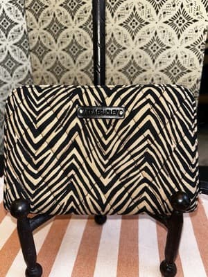 VERA BRADLEY Zip-Around Wristlet Zebra Tan Black Quilted Fabric 15378-713 - Thumbnail 2