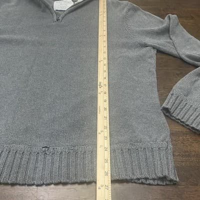 Arepostale Thrashed Sweater Gray 3/4 Zip Grunge Distressed - Thumbnail 10