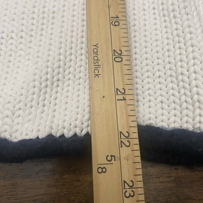 Lou & Grey Sm White Chunky Knit Oversized Pullover Mock Turtle Sweater Cotton - Thumbnail 4