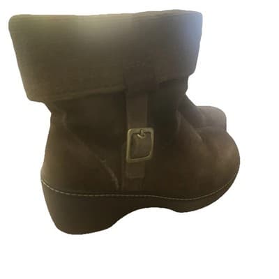 Crocs Cobbler Suede Leather Ankle Pull On Boots Women sz 8 Festival - Thumbnail 3