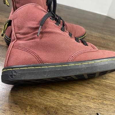 Doc Dr. Martens Shoreditch Oxblood Canvas Boots Streetwear Goth Grunge Size 6 - Thumbnail 7