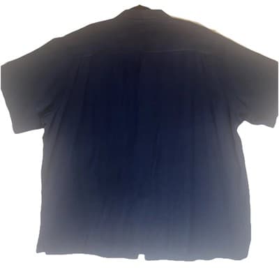 Vacation Old Money Coastal Casual Caribbean Silk Shirt Mens 3XT Navy - Thumbnail 6
