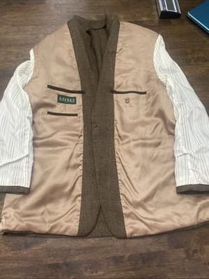 Lauren Ralph Lauren Wool BlendHerringbone Tweed Jacket Sport Coat Mens Lg 42R - Thumbnail 11