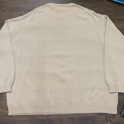 Oak Hill Mens Beige Cotton Sweater 4XL Classic - Thumbnail 2
