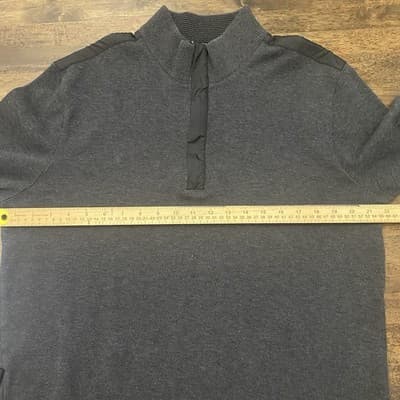 Hugo Boss Pure Cotton Gray Quarter Zip Sweater Classic Preppy Academia - Thumbnail 2