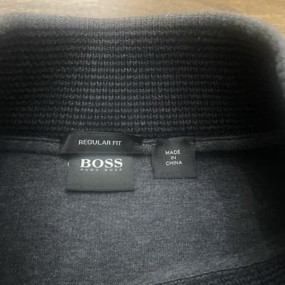 Hugo Boss Pure Cotton Gray Quarter Zip Sweater Classic Preppy Academia - Thumbnail 5
