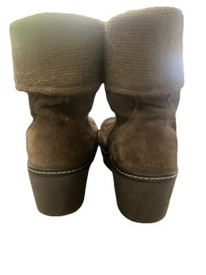 Crocs Cobbler Suede Leather Ankle Pull On Boots Women sz 8 Festival - Thumbnail 4