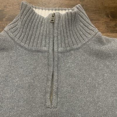Arepostale Thrashed Sweater Gray 3/4 Zip Grunge Distressed - Thumbnail 3