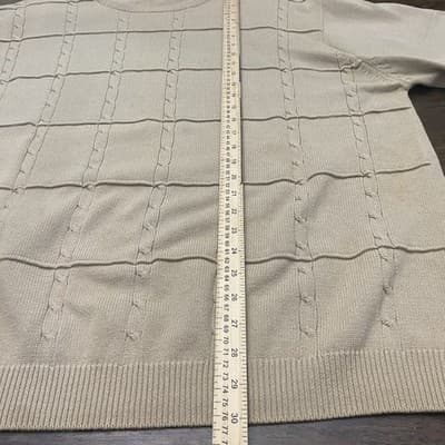Oak Hill Mens Beige Cotton Sweater 4XL Classic - Thumbnail 7