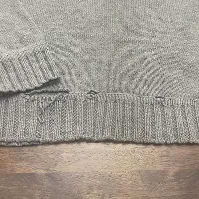 Arepostale Thrashed Sweater Gray 3/4 Zip Grunge Distressed - Thumbnail 7