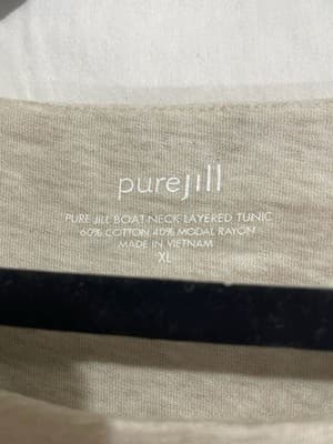 Pure Jill Top Womens XL Lagenlook CottageCore Cosstal Boat Neck Layered Tunic - Thumbnail 3