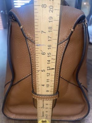 Vince Camuto Blaza Satchel Pebbled Leather Bag Top Handles Full Zip Color Brandy - Thumbnail 11