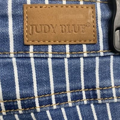 Judy Blue Jeans Womens 7/28 White Stripe High Waist Super Flare Bell Bottom - Thumbnail 3