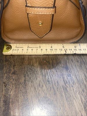 Vince Camuto Blaza Satchel Pebbled Leather Bag Top Handles Full Zip Color Brandy - Thumbnail 12