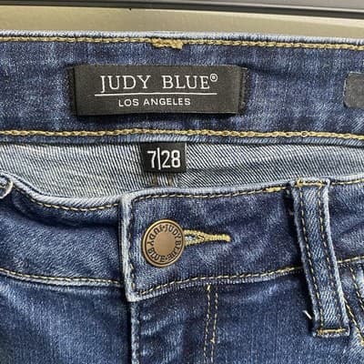 Judy Blue Skinny Fit 7 / 28 Distressed Cropped Womens Jeans - Thumbnail 3