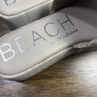Beach Brand by Matisse Silver Raffia Platform Sandals Sz7 Summer Beach Vacation - Thumbnail 6