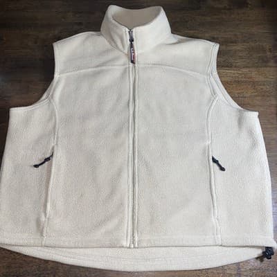 LL Bean Womens Mountain Classic Fleece Vest Size XL Beige - Thumbnail 12