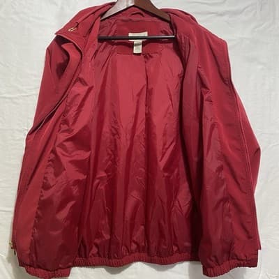 Westbound Lightweight Jacket Womens Lg Red Button Zip Front Lined Pockets - Thumbnail 2