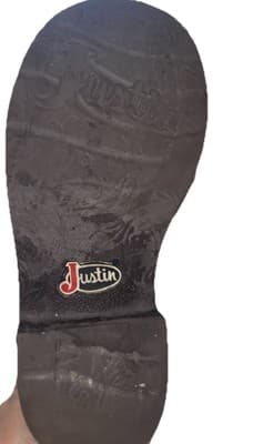 Justin Cowboy Cowgirl Western Boots Girls Brown Leather Pink Trim Sz 1D - Thumbnail 7