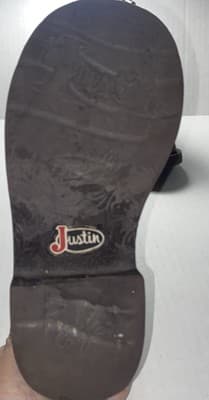 Justin Cowboy Cowgirl Western Boots Girls Brown Leather Pink Trim Sz 1D - Thumbnail 6