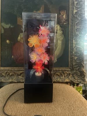 Fiber Optic Flower Lamp Plays Music Vintage Colorful Color Changing YS 335M 1983 - Thumbnail 2