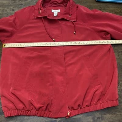 Westbound Lightweight Jacket Womens Lg Red Button Zip Front Lined Pockets - Thumbnail 7