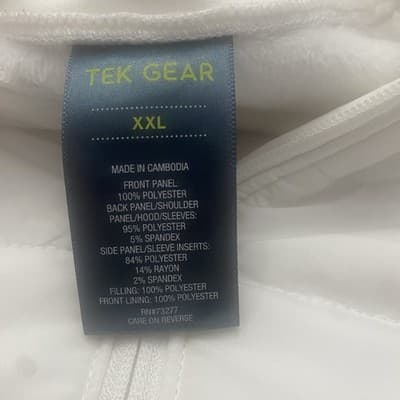 Tek Gear Hooded Mixed Media Quilted Jacket Zip Up White Women's Puffer XXL - Thumbnail 9