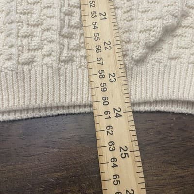 Haggar Premium Chunky Knit Sweater Cream Size Large Textured - Thumbnail 7