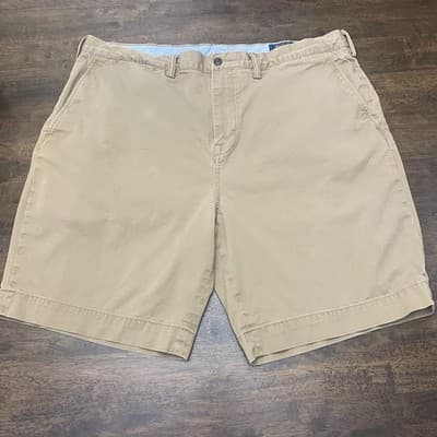 Polo Ralph Lauren Chino Shorts Mens Sz 40 Khaki Pony Logo Mid Rise Classic Fit