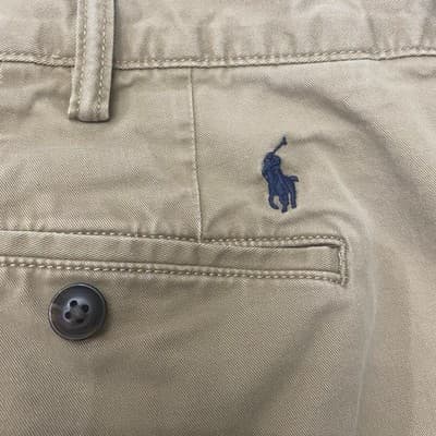 Polo Ralph Lauren Chino Shorts Mens Sz 40 Khaki Pony Logo Mid Rise Classic Fit - Thumbnail 2