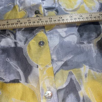 Alfred Dunner Office Wear Corpcore Sheer Butter Yellow Floral Top Ladies Plus18 - Thumbnail 7