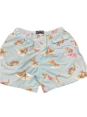 Vilebrequin Swim Trunks Shorts Blue W Surfing Frogs Mens 4XL Mesh Lined W38 - Thumbnail 3