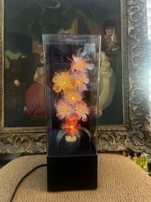 Fiber Optic Flower Lamp Plays Music Vintage Colorful Color Changing YS 335M 1983 - Thumbnail 5