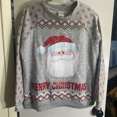 Santa From Movie Rudolph Light Up Christmas Lights Sweatshirt - Thumbnail 3