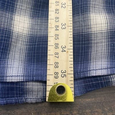 Roundtree Yorke Long Sleeve Button Up Shirt 4XT Blue Cream Plaid NWT - Thumbnail 9