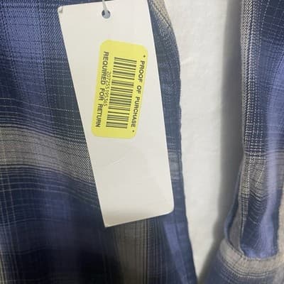 Roundtree Yorke Long Sleeve Button Up Shirt 4XT Blue Cream Plaid NWT - Thumbnail 5