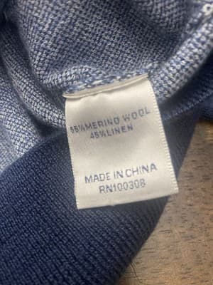 Peter Millar Merino Wool And Linen Navy Pullover Sweater With Texas Logo - Thumbnail 10