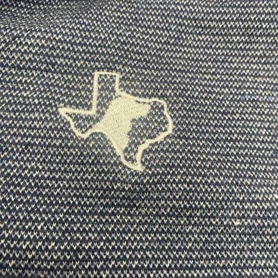 Peter Millar Merino Wool And Linen Navy Pullover Sweater With Texas Logo - Thumbnail 4