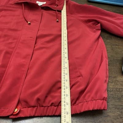 Westbound Lightweight Jacket Womens Lg Red Button Zip Front Lined Pockets - Thumbnail 9