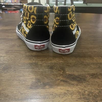 Vans Off The Wall Sunflower Black Yellow Sneakers Teen Sz 6 Skater Girl Hippie - Thumbnail 5