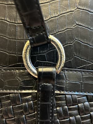 Coldwater Creek Oversized Black Handbag Portfolio Weaved Laptop - Thumbnail 2