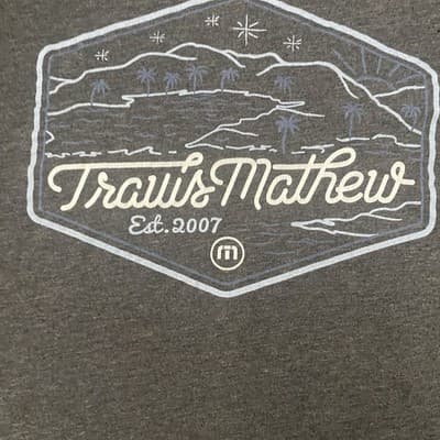 Travis Mathew Shirt Mens Sm Short Sleeve Crew Neck Lightweight Gray - Thumbnail 2