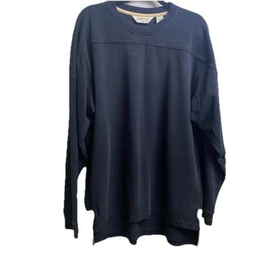 Orvis Mock Neck Sweatshirt Sweater Navy Stretch Long Sleeve Pullover Mens XL