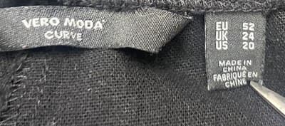 Vero Moda Ruffle Waist Shorts Linen Blend Coastal Chic Beachy Womens Sz20 Black - Thumbnail 7