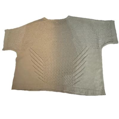 Pure Jill Oversized Open Weave Sweater Beige 3XL Cotton Nylon Blend Beachy - Thumbnail 6