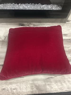 Christmas Needlepoint Throw Pillow Cat Kitten Red Velvet Backed Square 13” - Thumbnail 5