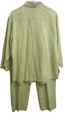 Liz Baker Women's Shirt L Pants L Linen Outfit Set Coastal Cruiser Pull Ons - Thumbnail 2